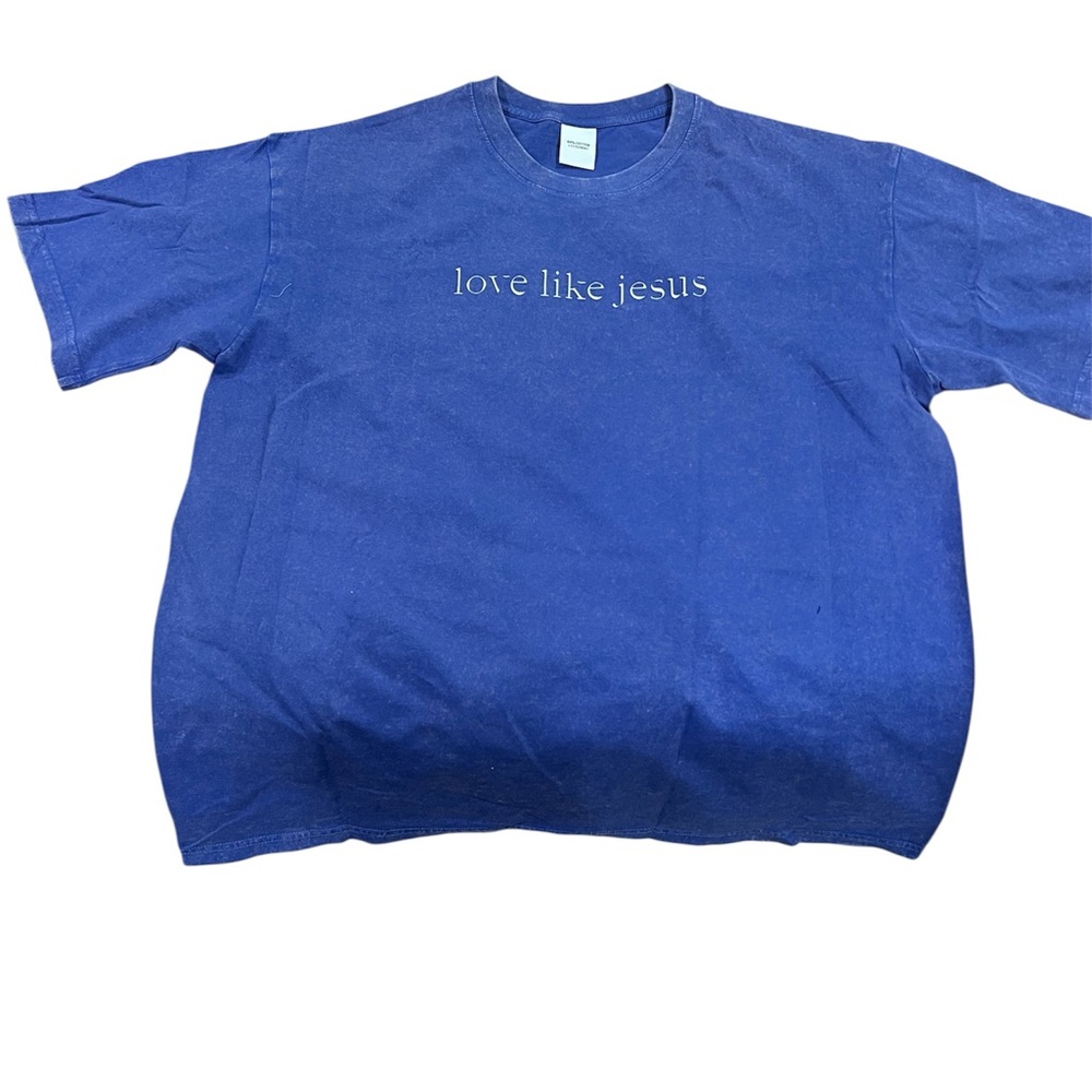 Blue T Shirt with 'Love Like Jesus' Print